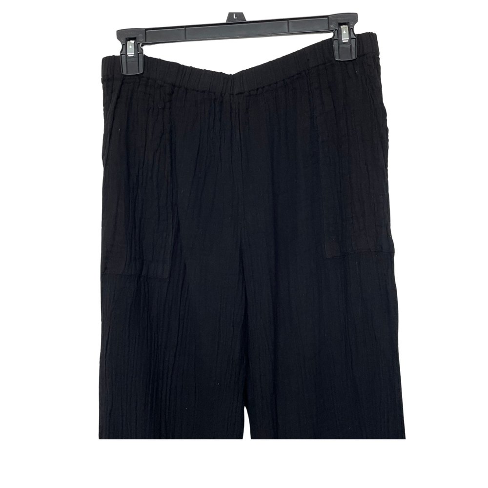 Women's Gauze Boho Wide leg flare Black Pants Sz XS - Picture 5 of 15